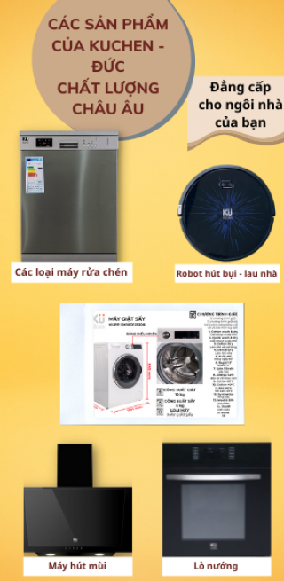 Máy rửa chén - Robot lau nhà - Máy tạo nước - Máy hút mùi - Lò nướng (Châu Âu)